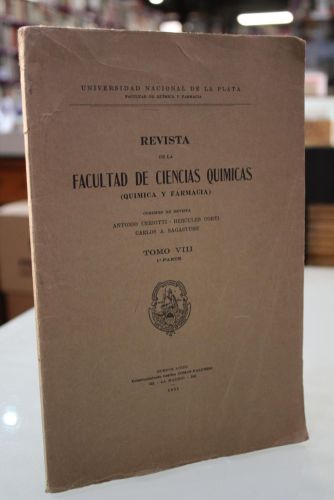 Portada del libro de Revista de la Facultad de Ciencias Químicas (Química y Farmacia) Tomo VIII, Primera Parte