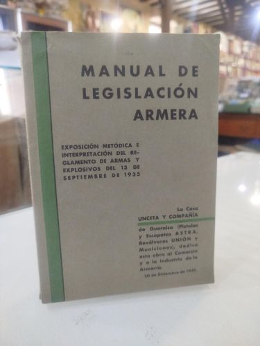Portada del libro de Manual de Legislación Armera