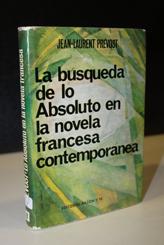 Portada del libro de La búsqueda de lo Absoluto en la novela francesa contemporánea