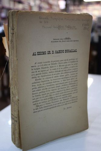 Portada del libro de Origen filológico del romance castellano. (Manuel Rodríguez y Rodríguez. 1905.)