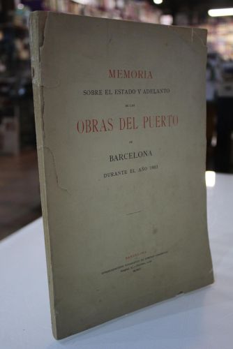 Portada del libro de Memoria sobre el estado y adelanto de las obras del Puerto de Barcelona durante el año 1903.