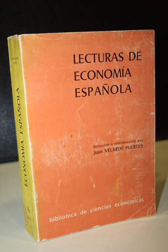 Portada del libro de Lecturas de economía española.- Velarde Fuertes, Juan.