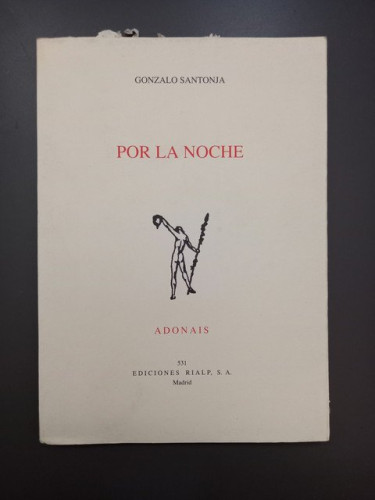 Portada del libro de Por la noche. Adonáis 531
