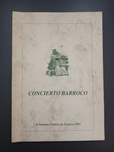 Portada del libro de Concierto barroco. II Semana Poética de Cuenca 1992