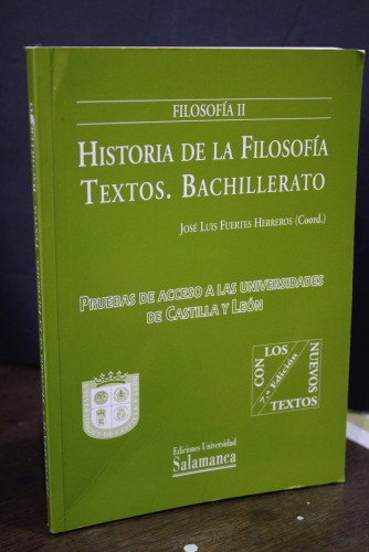 Portada del libro de Historia de la Filosofía. Textos. Bachillerato. Pruebas de acceso a las universidades de Castilla y...