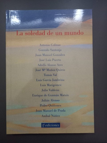 Portada del libro de La soledad de un mundo